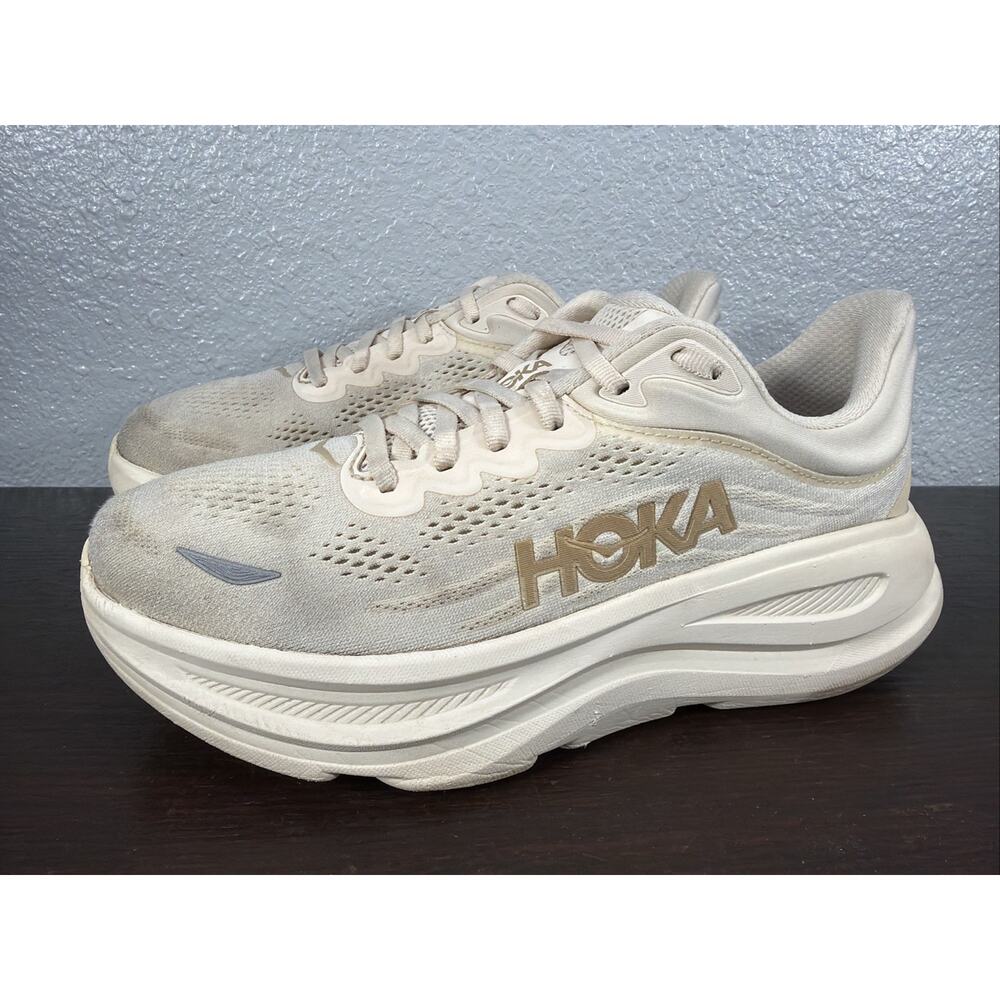 HOKA One One Bondi 9 Wide Women's US Size 9.5 D Vanilla/Birch 1162014 VCH